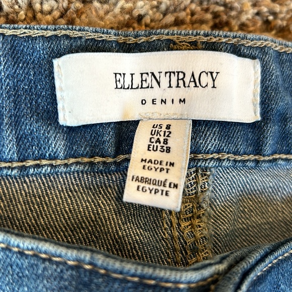 Ellen Tracy The Cuffed Capri Women’s Denim Jeans Sz 8 - Picture 2 of 8
